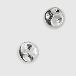 boucles d'oreilles impactite en argent de réemploi